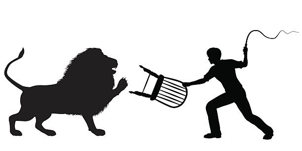 Lion Tamer Stock Illustration - Download Image Now - Lion Tamer, Animal  Tamer, Whip - Equipment - iStock