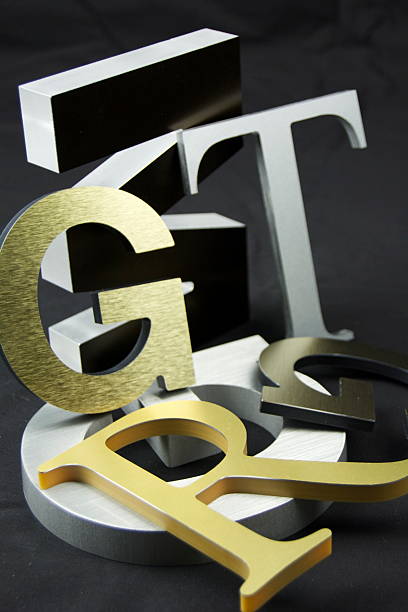Silver and Gold Cutout Sign Letters