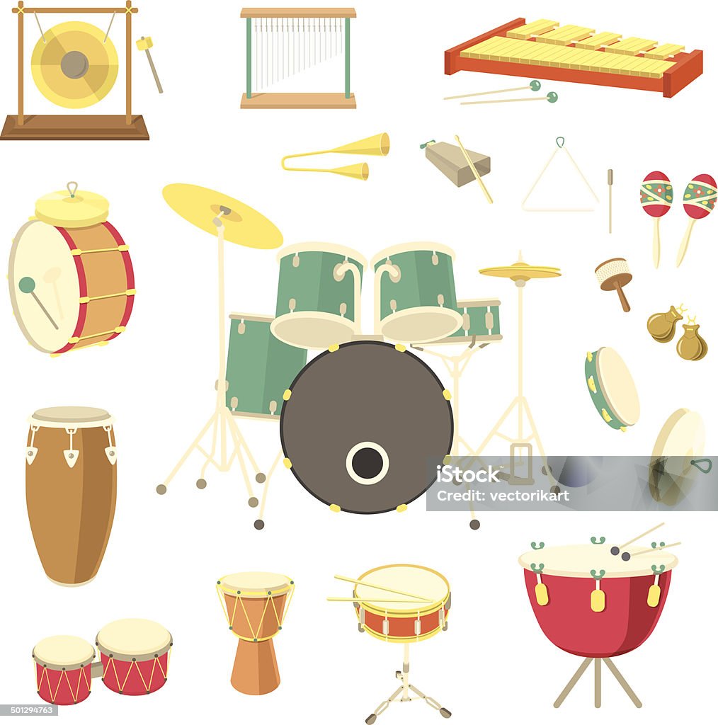 Ilustración de Percusión Instrumentos Musicales y más Vectores Libres de  Derechos de Tambor y batería - Tambor y batería, Instrumentos de percusión,  Vector - iStock