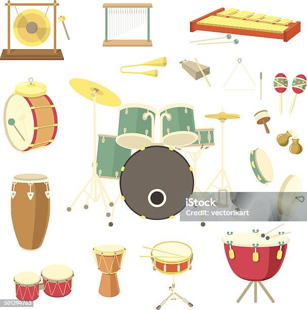 Percussion Musical Instruments Stock Illustration - Download Image Now - Drum - Percussion Instrument, Percussion Instrument, Vector