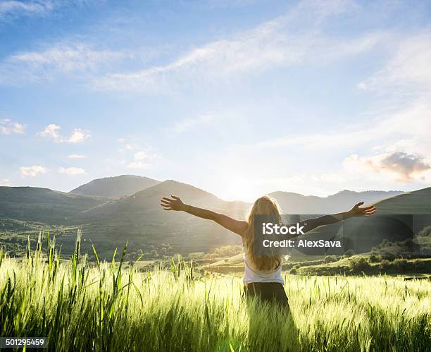 Young Woman Having A Fresh Morning Outdoor Stock Photo - Download Image Now - Nature, Women, One Woman Only