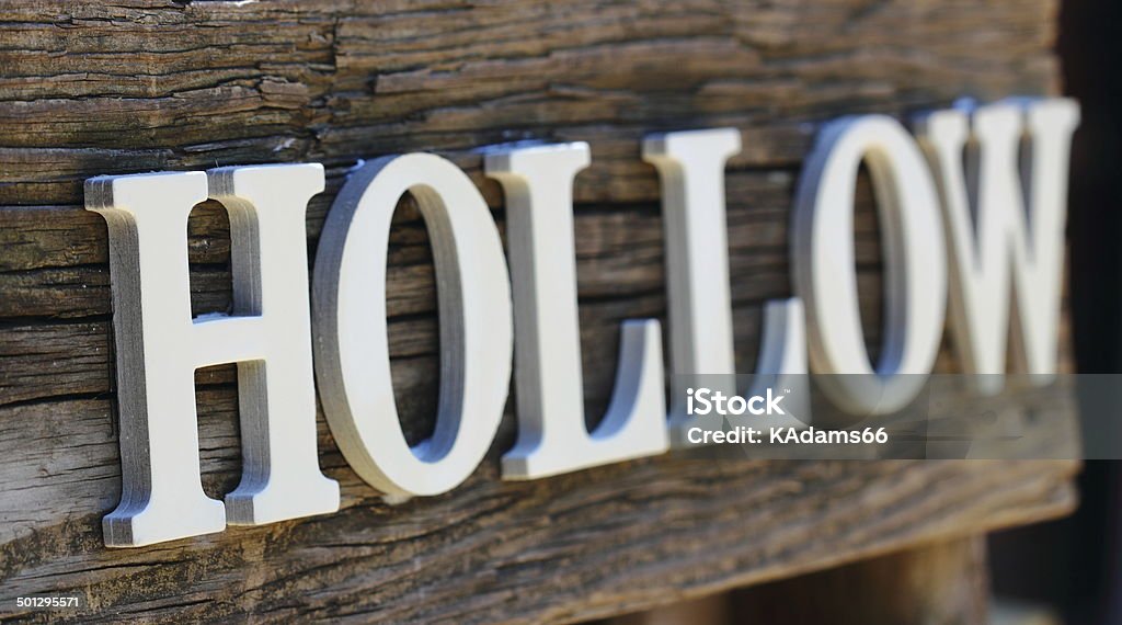 The Letters HOLLOW Creating a Tennessee farm sign from old barn wood Antique Stock Photo