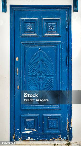 Blue Wooden Door As Symbol Of Sidi Bou Said Stock Photo - Download Image Now - Africa, African Culture, Arabic Style