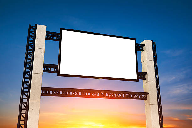 Stadium Jumbo-tron Sunset A blank stadium jumbo-tron or sign at sunset with copy space. Please see my portfolio for other sports related images. stadium advertising stock pictures, royalty-free photos & images