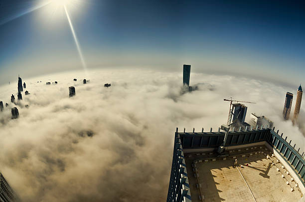 istock Dubai Skyline in fog 501297613