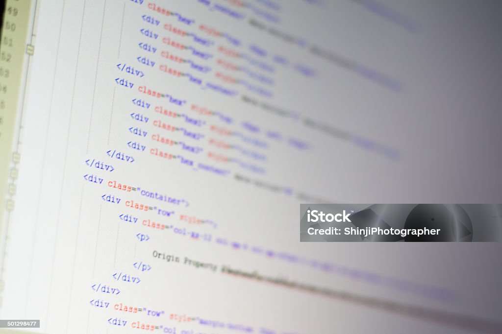 Html Code On Lcd Screen Stock Photo - Download Image Now - Close-up ...