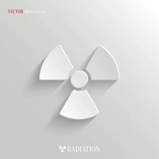 Vector illustration of Radioactivity icon - vector white app button