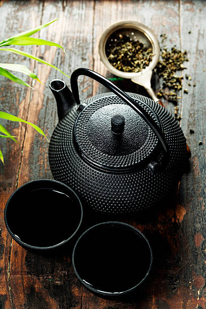 istock Traditional Eastern teapot and cups on wood 501299223