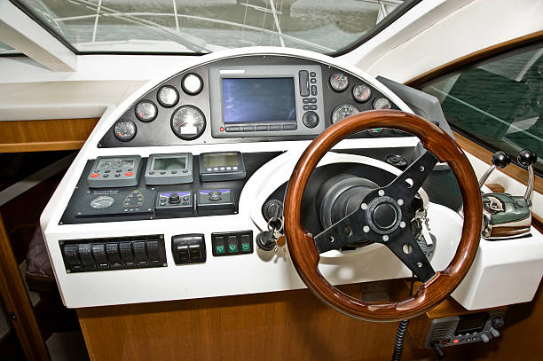 istock Helm of a Powerboat cruiser 501330754