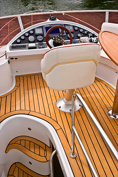 istock Flydeck Helm of a Powerboat cruiser 501330872