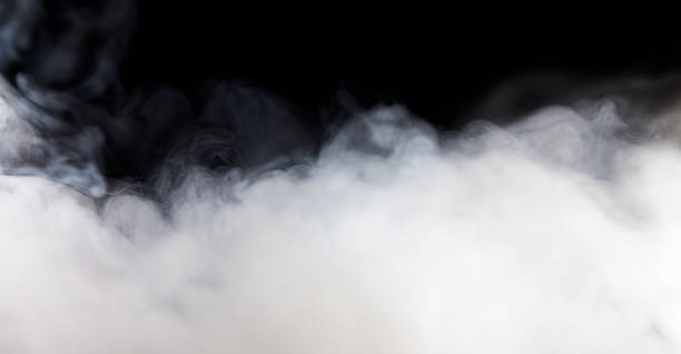 istock Abstract white fog or smoke move on black color background 501334326