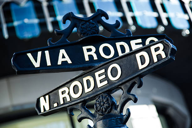 istock Rodeo Drive sign with palm trees in Beverly Hills 501334548
