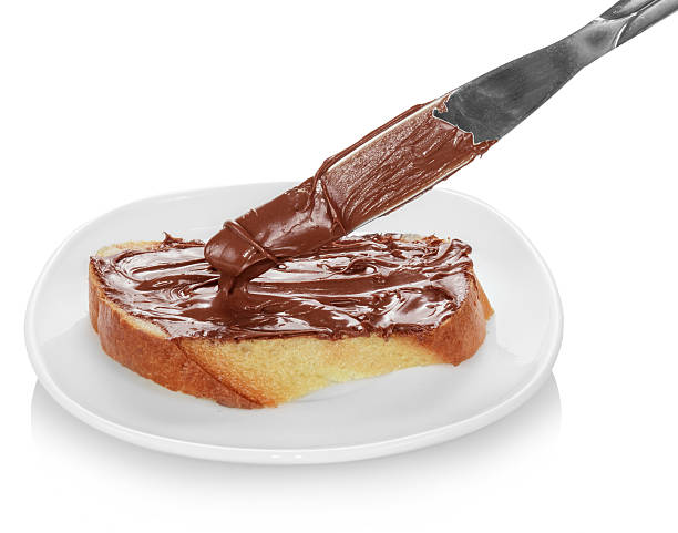 istock Slice of bread with chocolate cream 501334779