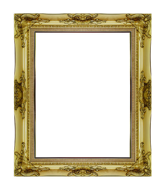 istock old antique vintage  picture frames. Isolated on white backgroun 501335043