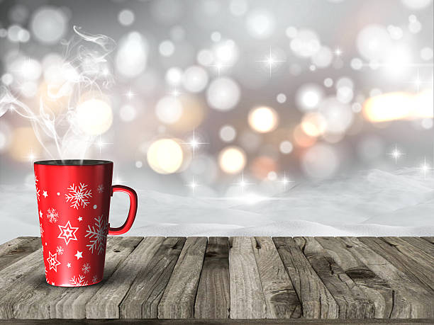istock 3D snowy scene with Christmas mug 501335324
