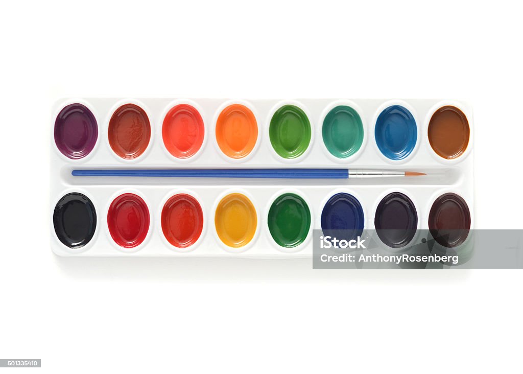 Watercolour Paint Set Stock Photo - Download Image Now - 2015, Art