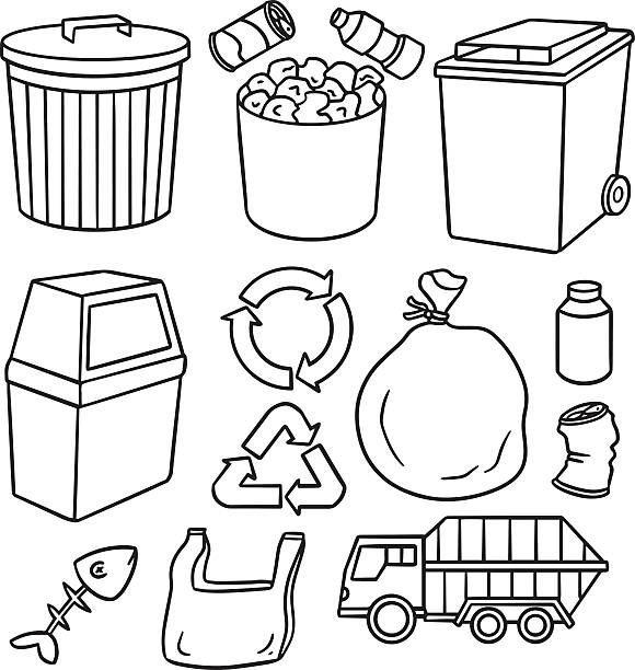 illustrations, cliparts, dessins animés et icônes de vecteur série d'icône et de recycler les déchets - antipollution