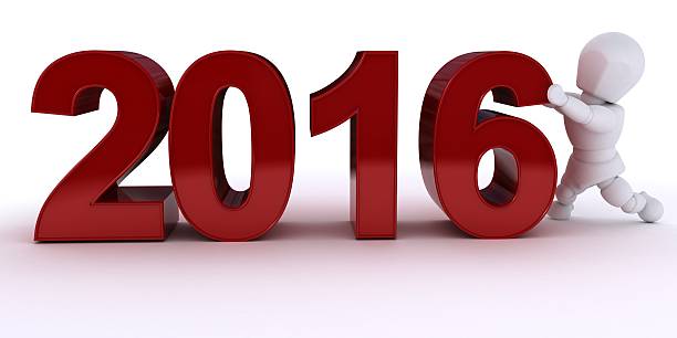 istock 3D Man bringing in the new year 501337464