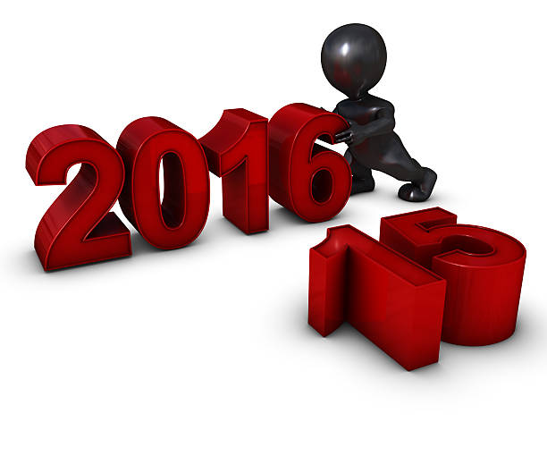 istock 3D Morph Man bringing in the new year 501337642