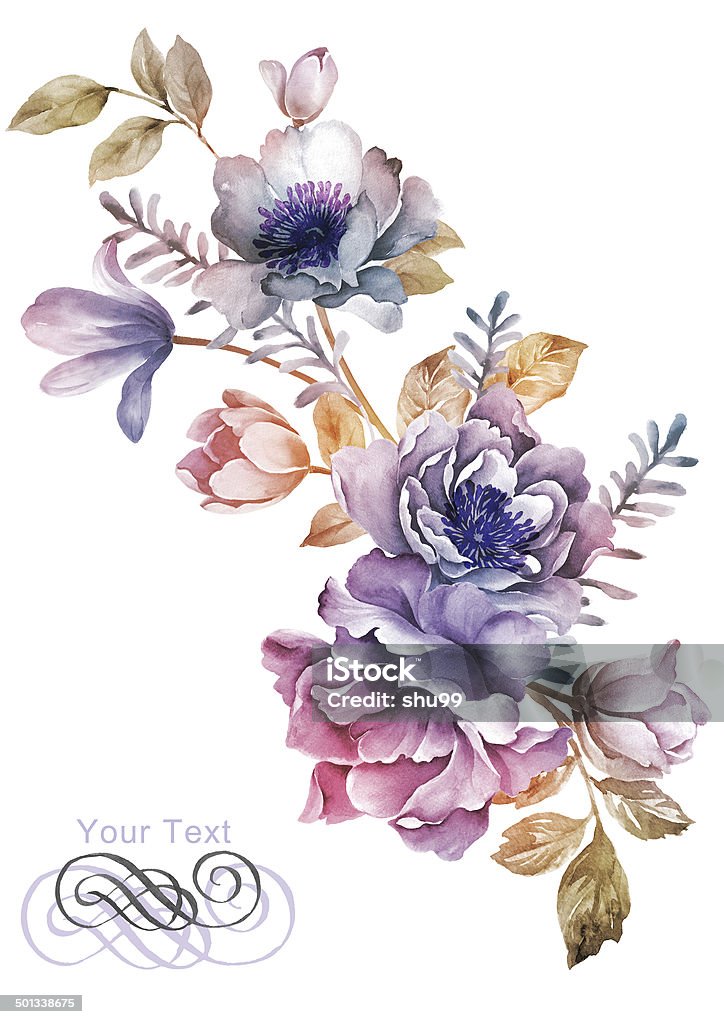 watercolor illustration flowers watercolor illustration flowers in simple background Abstract stock illustration