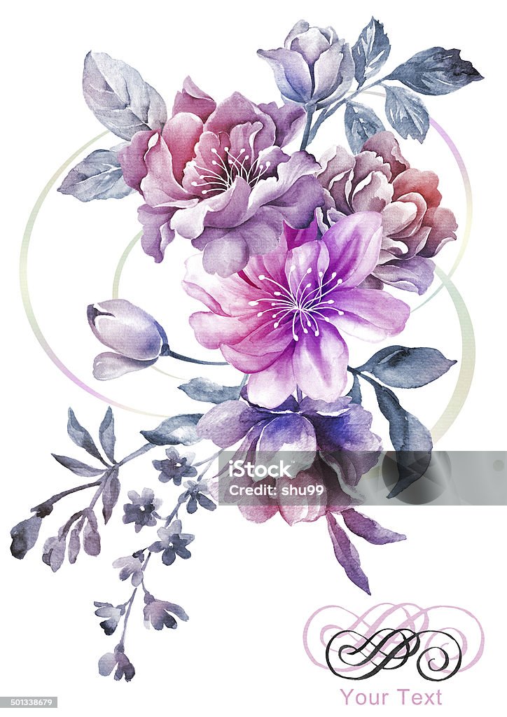 watercolor illustration flowers watercolor illustration flowers in simple background Abstract stock illustration