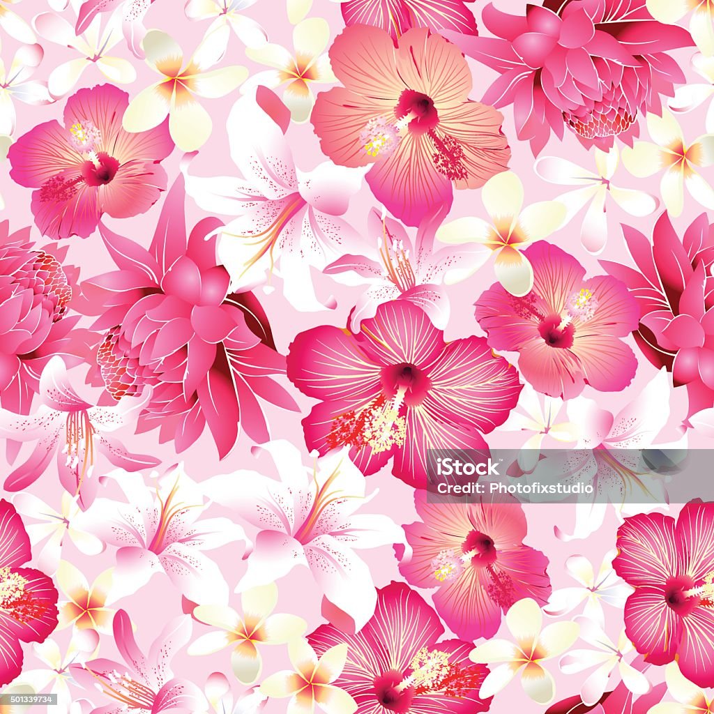 Vetores de Flores Tropicais Sem Costura Padrão Rosa Com Fundo e mais  imagens de Beleza natural - Natureza - Beleza natural - Natureza, Cultura  do Leste da Ásia, Estampa Floral - iStock