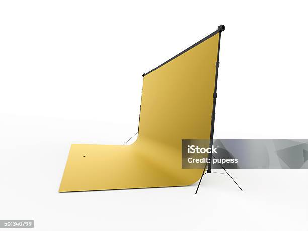 Yellow Photo Stage On White Stock Photo - Download Image Now - Abstract, Acting - Performance, Arts Culture and Entertainment