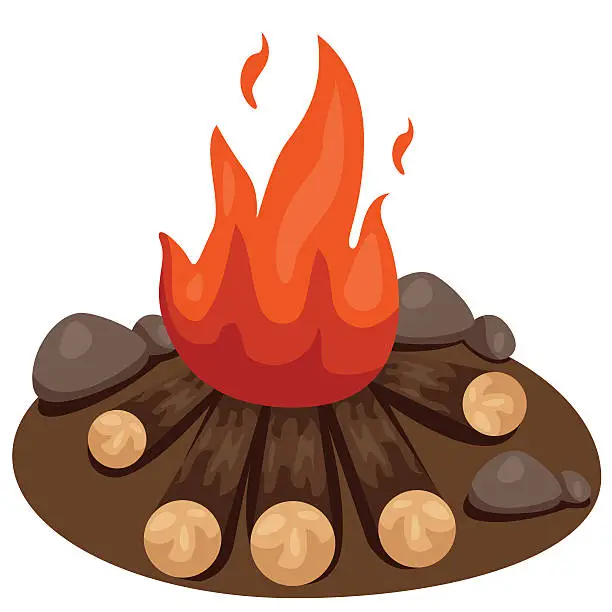 Vector illustration of Illustrator of bonfire
