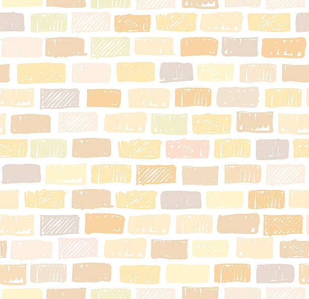 ziegel wand nahtlose muster mit zeichnung leichte - cement backgrounds building exterior color image stock-grafiken, -clipart, -cartoons und -symbole