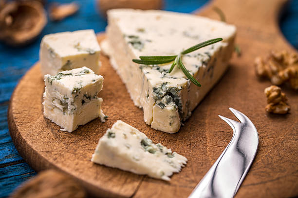 istock Slices of danish blue cheese 501358596