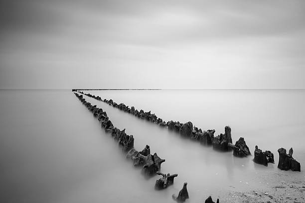 A long exposure seascape.