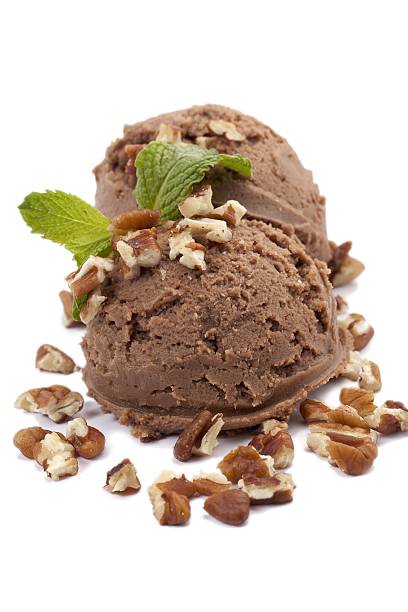 istock chocolate almond premium ice cream with mint leaf 501359068