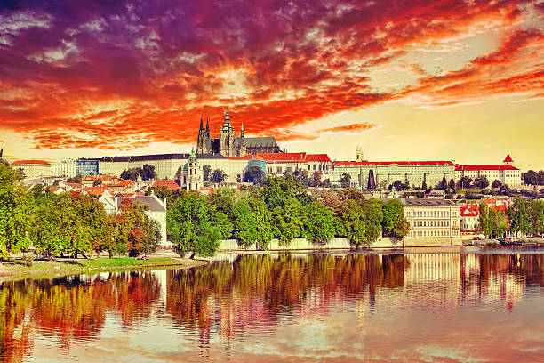 istock View of Prague Castle from waterfront  Vltava river in Prague. 501359504