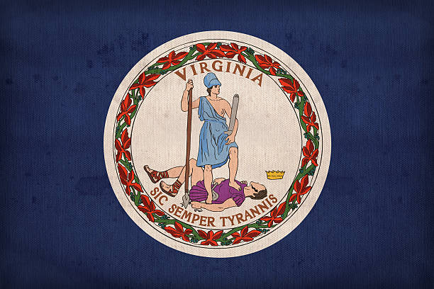 istock Virginia flag on fabric texture,retro vintage style 501361478