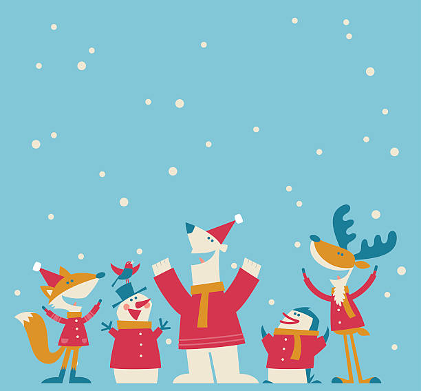 ilustraciones, imágenes clip art, dibujos animados e iconos de stock de feliz navidad - winter bear