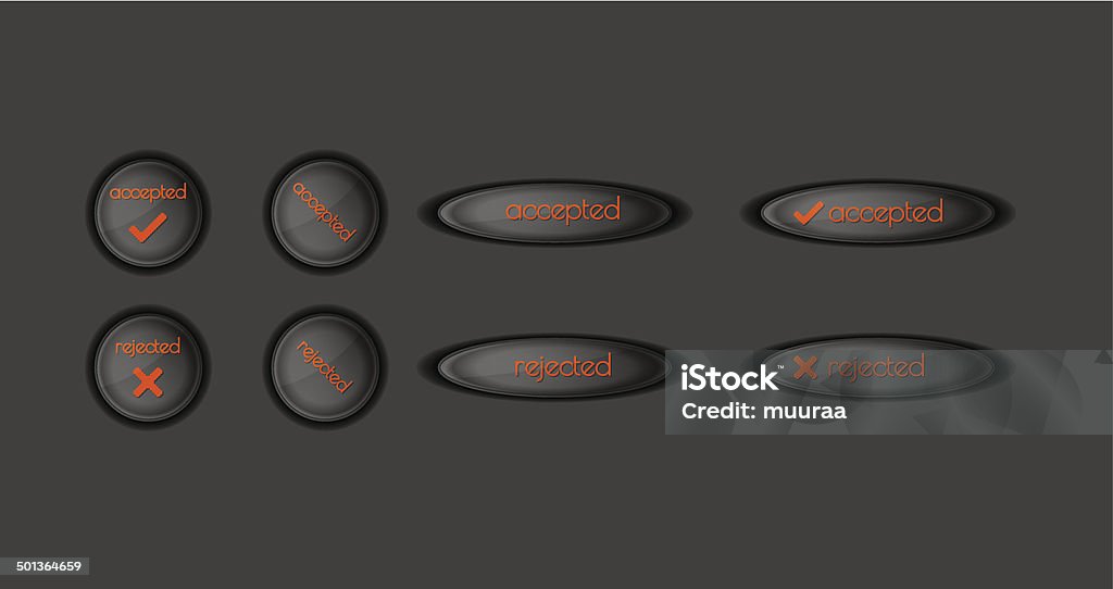 buttons with accepted and rejected text buttons with accepted and rejected text, vector Asking stock vector