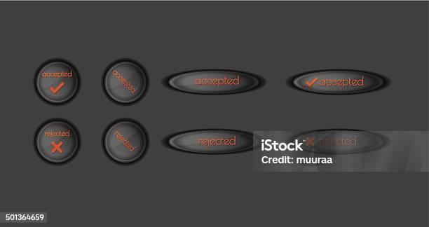 Buttons With Accepted And Rejected Text Stock Illustration - Download Image Now - Asking, Black Color, Cancel Icon