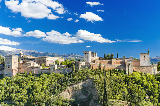 Panoramic view of the city of Granada, Spain.
