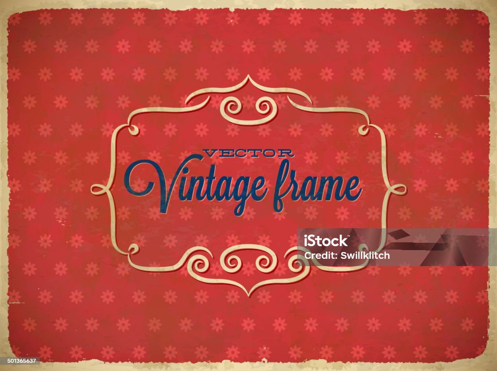 Aged vintage flowers polka dot frame Aged vintage polka dot frame with flowers. All font licenses are checked. Abstract stock vector