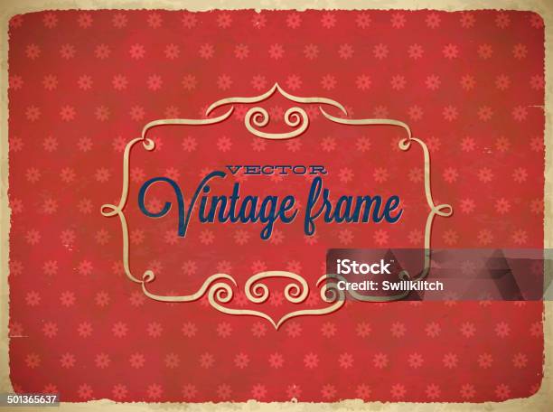 Aged Vintage Flowers Polka Dot Frame Stock Illustration - Download Image Now - Abstract, Art, Art And Craft