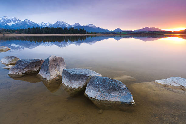 istock tranquil sunset at lake hopfensee, bavaria, allgaeu, germany 501365855