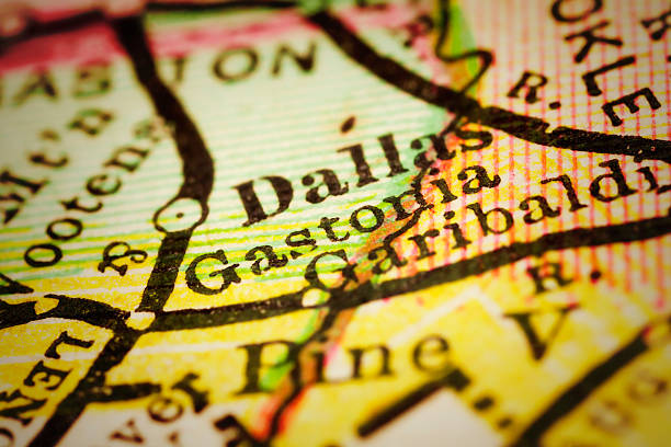 istock Gastonia, North Carolina on an Antique map 501365890