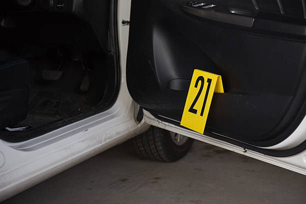 istock evidence number  in vehicle at crime scene 501366116