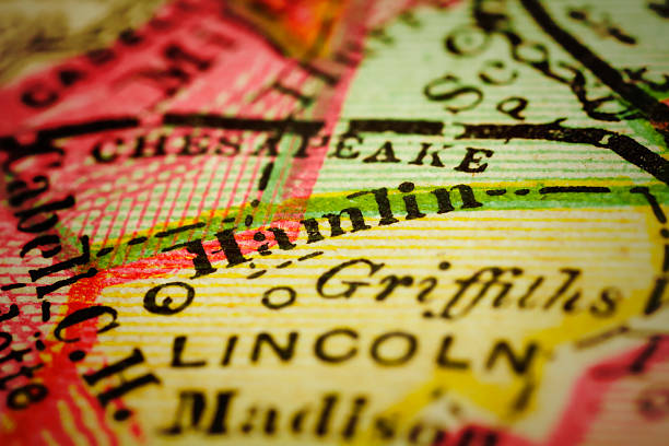 istock Hamlin, West Virginia on an Antique map 501366122