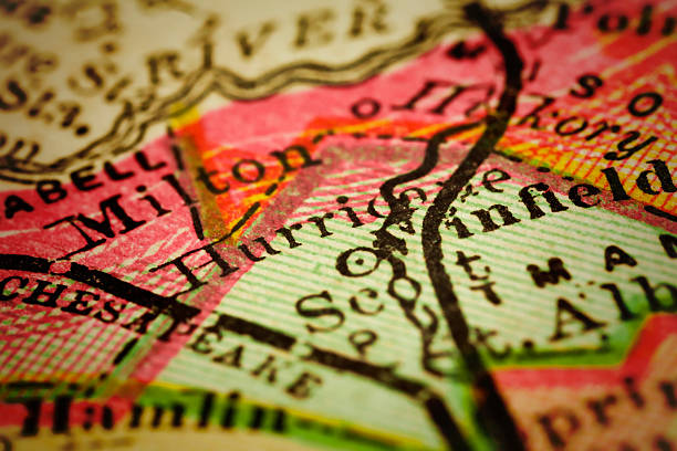 istock Hurricane, West Virginia on an Antique map 501366296