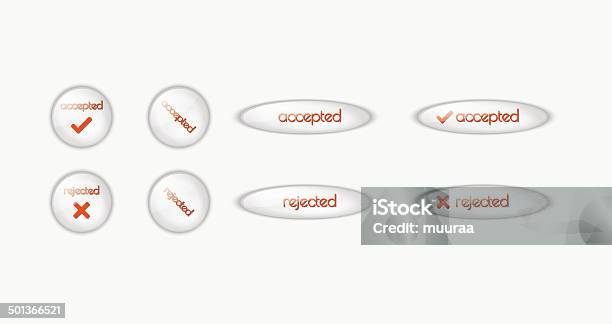 Buttons With Accepted And Rejected Text Stock Illustration - Download Image Now - Asking, Cancel Icon, Check Mark