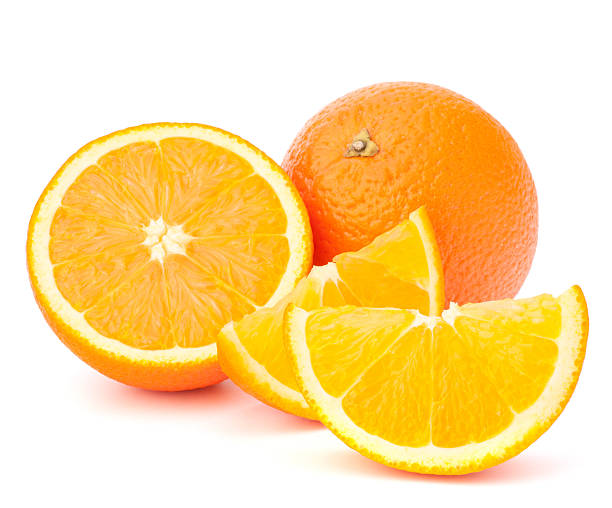 istock Whole orange fruit and his segments or cantles 501366661