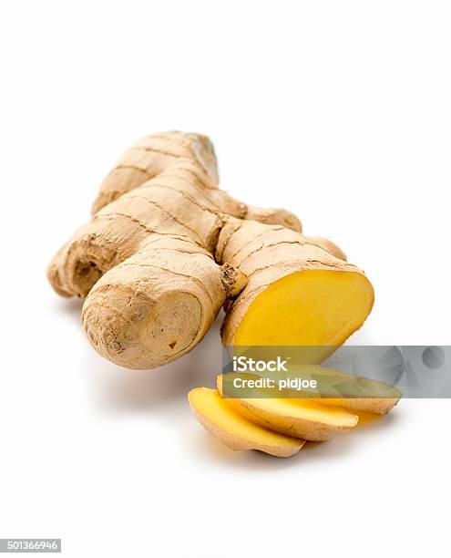 Cut Ginger Root Isolated On White Background Stock Photo - Download Image Now - Ginger - Spice, White Background, Cut Out