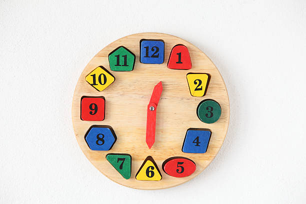 istock Colorful wooden and any shape clock 501367081