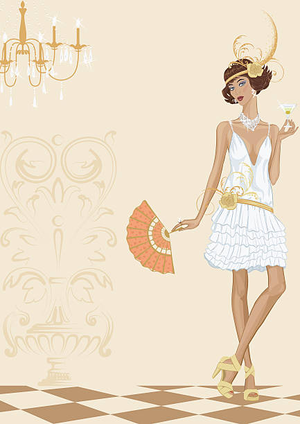 Woman in style of the twenties vector art illustration